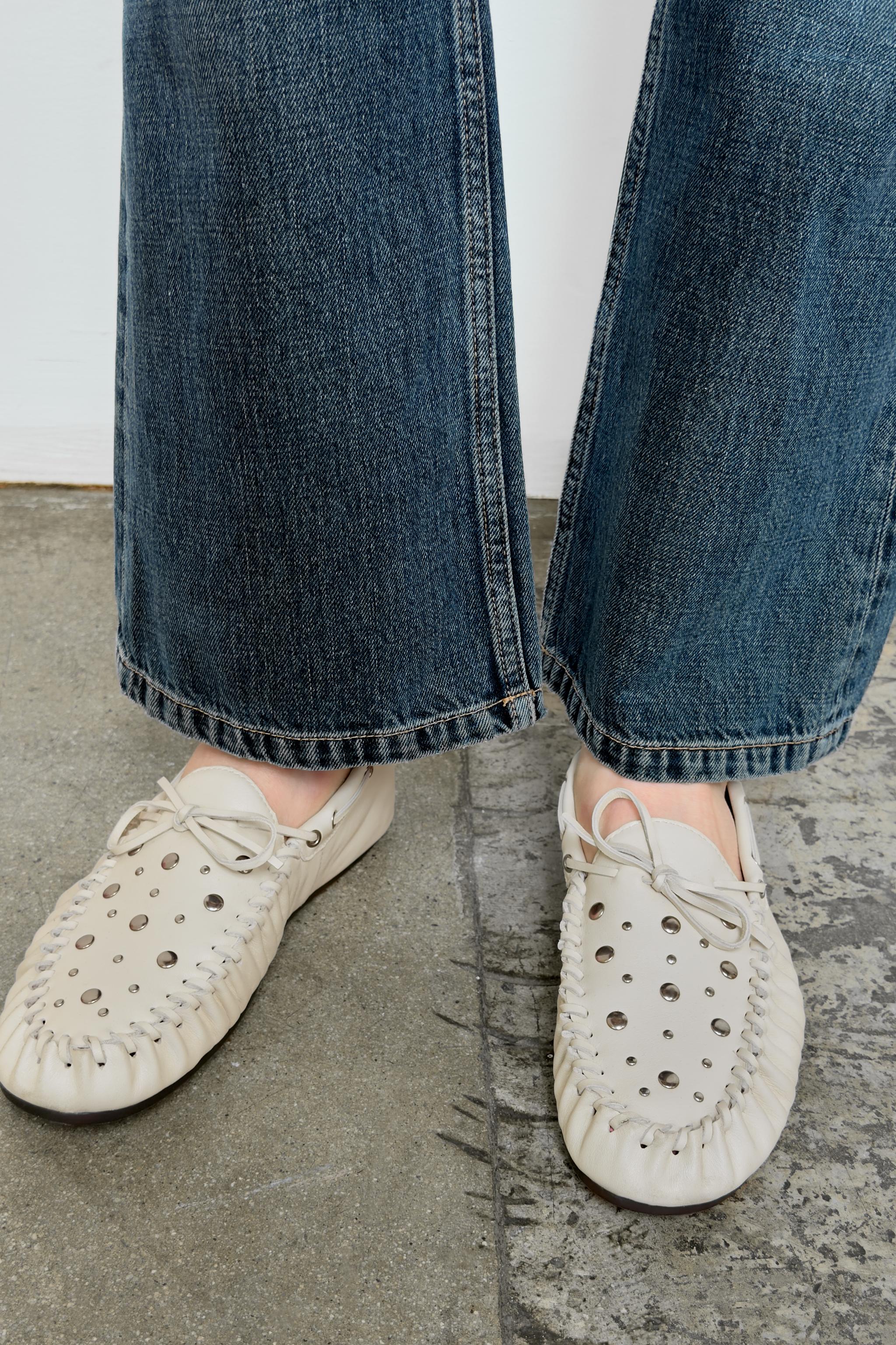 STUDDED LEATHER LOAFERS